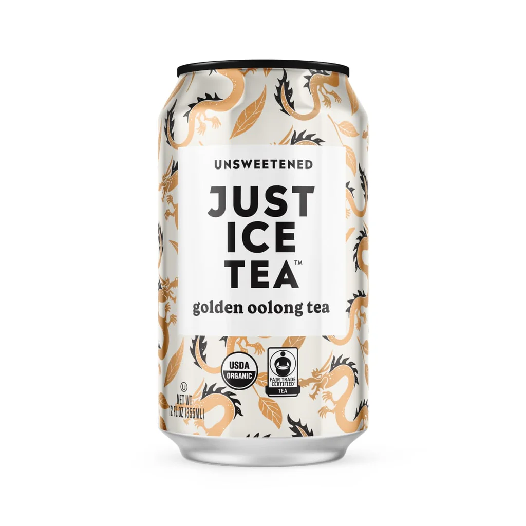 12oz Just Ice Tea Can Unsweetened Golden Oolong Tea Refreshing Drink