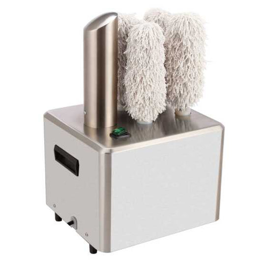 Prepline GP-5B commercial electric glass polisher with 5 brushes, operating on 120V, designed for efficiently polishing glassware in busy restaurants and bars.