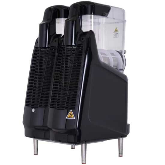Coldline GRANITA-2X Double 2 Bowl Pourover Granita Slush Machine, 6.4-gallon capacity, designed for serving granitas, slushes, and frozen beverages. Dual bowls allow for efficient high-volume dispensing.