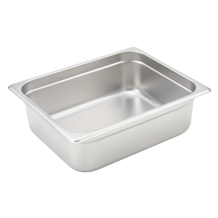 Steam Pan fits snugly on a steam table while its flattened edge prevents steam from escaping around the pan. This model is constructed from durable 22 gauge 18/8 stainless steel. For added convenience, the steam pan can be stacked to save space while its anti-jam design ensures hassle-free separation. This pan is perfect for holding and serving signature casseroles, salads, and more. This model is also NSF listed.