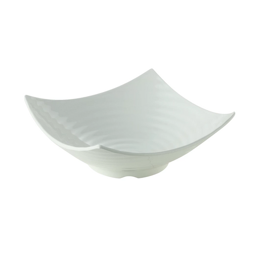 EcoQuality Square Bowl YANCO-MD-813 With a capacity of 110 oz., this square-shaped bowl measures 13"L x 13"W x 3-1/4"H, providing ample space for your favorite dishes or ingredients. Crafted from high-quality melamine, this bowl is designed to last for years without showing signs of wear and tear. It's also dishwasher safe, making it easy to clean and maintain between uses.