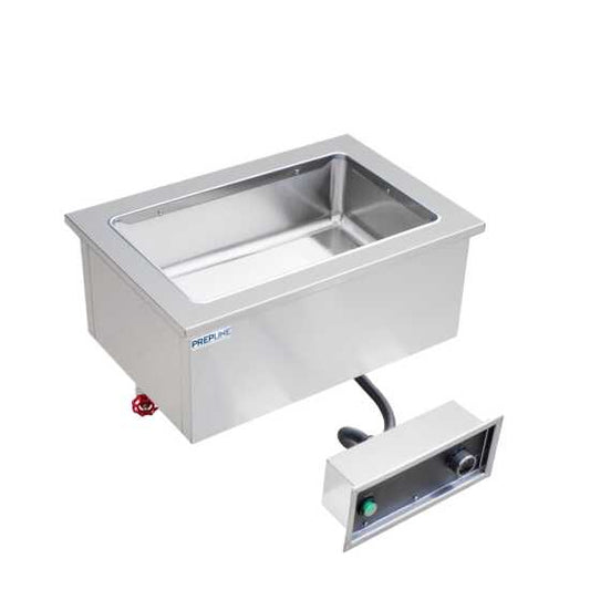 Prepline HFW1 Stainless Steel One Pan Insulated Drop-In Hot Food Well, 120V - Ideal for maintaining the perfect temperature of hot food in restaurants, buffets, and catering events with durability.