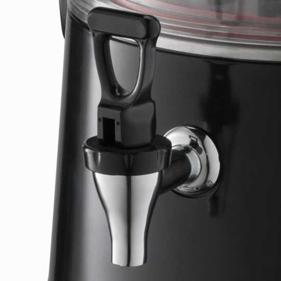 CHOCO10 2.6 Gallon (10 Liter) Hot Beverage / Hot Topping Dispenser in Black, designed for efficiently dispensing hot beverages and toppings. Features a 2.6-gallon capacity and a sleek black finish for a professional look.