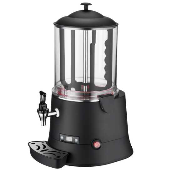 CHOCO10 2.6 Gallon (10 Liter) Hot Beverage / Hot Topping Dispenser in Black, designed for efficiently dispensing hot beverages and toppings. Features a 2.6-gallon capacity and a sleek black finish for a professional look.