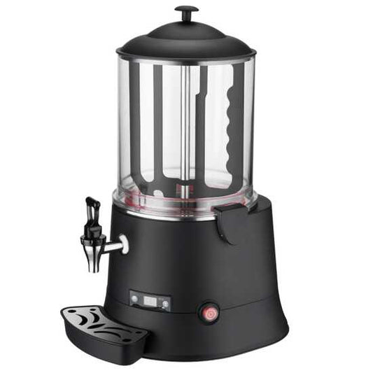 CHOCO10 2.6 Gallon (10 Liter) Hot Beverage / Hot Topping Dispenser in Black, designed for efficiently dispensing hot beverages and toppings. Features a 2.6-gallon capacity and a sleek black finish for a professional look.