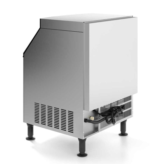 Coldline ICE280 commercial ice machine with an 80-lb bin, ideal for busy restaurants and bars. It produces up to 250 lbs of half-cube ice per day, providing a reliable supply to meet high-volume demand.