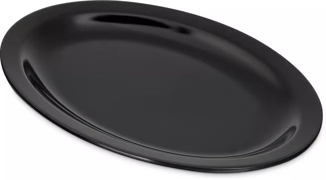 12 x 9 Inch Black Melamine Oval Platter Tray KL12703 12/Pack