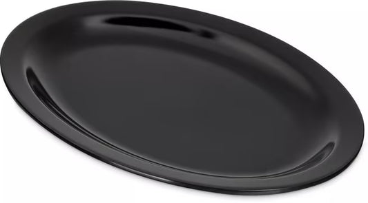 12 x 9 Inch Black Melamine Oval Platter Tray KL12703 12/Pack