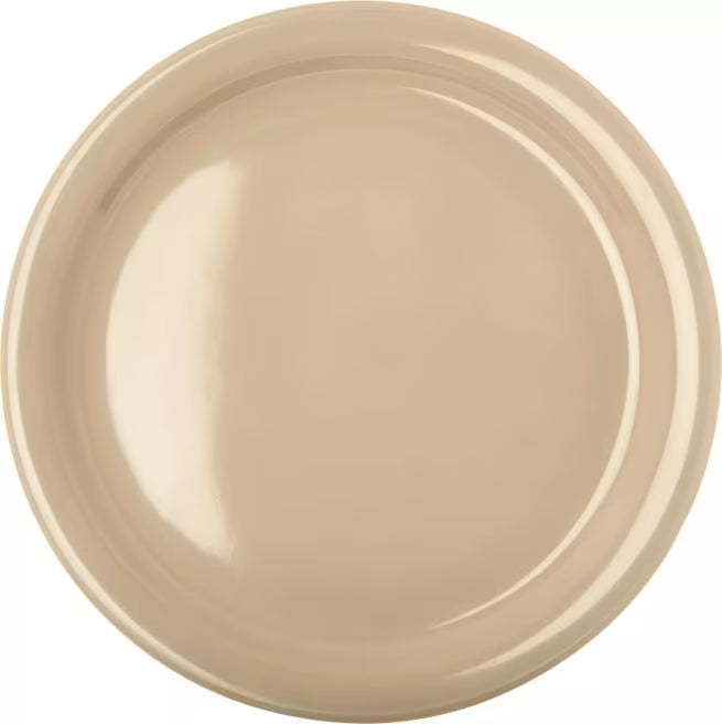 Serve meals with confidence using the KL20025 Tan Melamine Dinner Plate. This 9 Inch break resistant plate is ideal for restaurants, cafeterias, healthcare facilities, catering services, and home dining.