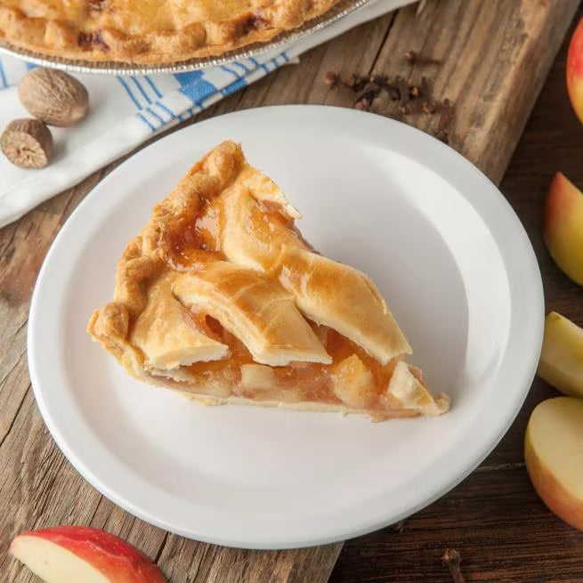 Serve desserts and appetizers with confidence using the KL20402 White Melamine Pie Plate. This 6.5 Inch break resistant plate is ideal for restaurants, bakeries, catering services, cafes, and home dining.