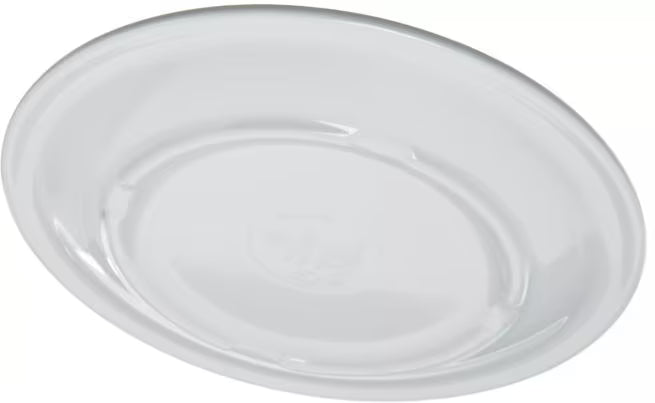 Serve desserts and appetizers with confidence using the KL20402 White Melamine Pie Plate. This 6.5 Inch break resistant plate is ideal for restaurants, bakeries, catering services, cafes, and home dining.