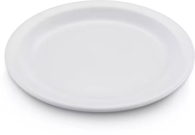 Serve desserts and appetizers with confidence using the KL20402 White Melamine Pie Plate. This 6.5 Inch break resistant plate is ideal for restaurants, bakeries, catering services, cafes, and home dining.