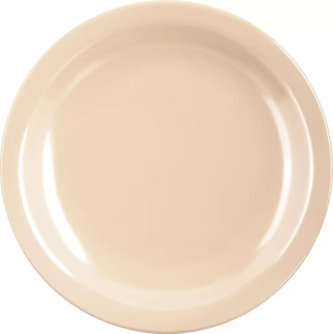 Serve bread, desserts, and appetizers with confidence using the KL20525 Tan Melamine Bread & Butter Plate. This 5.5 Inch break resistant plate is ideal for restaurants, hotels, catering services, and home dining.