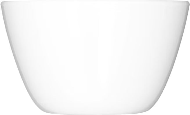 Serve soups, broths, and side dishes with confidence using the KL35002 White Melamine Bouillon Cup Bowl. This 8 oz break resistant bowl is ideal for restaurants, cafeterias, catering services, and home dining.