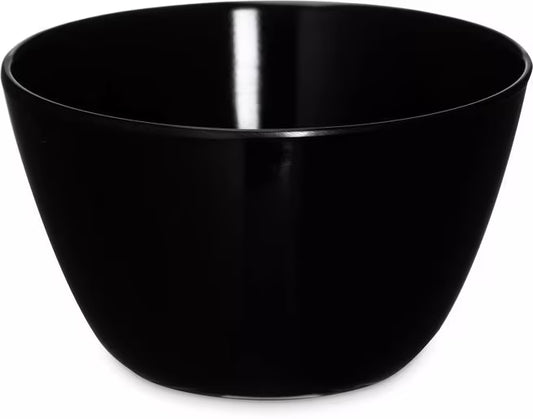 Serve soups, broths, and side dishes with confidence using the KL35003 Black Melamine Bouillon Cup Bowl. This 8 oz break resistant bowl is ideal for restaurants, cafeterias, catering services, and home dining.