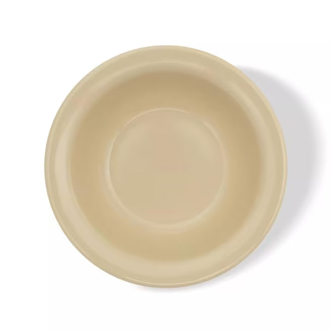 Serve fruit, desserts, and side dishes with confidence using the KL80025 Tan Melamine Rimmed Fruit Bowl. This 5 oz break resistant bowl is ideal for restaurants, cafeterias, catering services, and home dining.