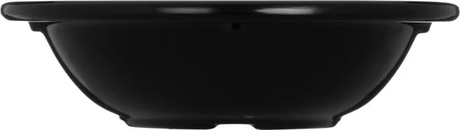 Serve fruit, desserts, and side dishes with confidence using the KL80503 Black Melamine Rimmed Fruit Bowl. This 4.75 oz break resistant bowl is ideal for restaurants, cafeterias, catering services, and home dining.