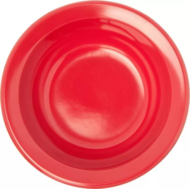 Serve fruit, desserts, and side dishes with confidence using the KL80505 Red Melamine Rimmed Fruit Bowl. This 4.75 oz break resistant bowl is ideal for restaurants, cafeterias, catering services, and home dining.