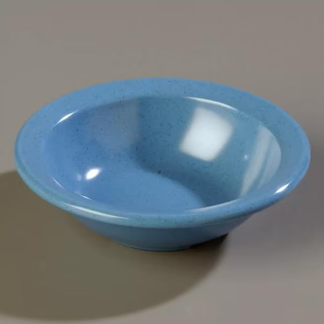 Serve fruit, desserts, and side dishes with confidence using the KL92892 Sandshade Melamine Rimmed Fruit Bowl. This 4.75 oz dishwasher safe, break resistant bowl is ideal for restaurants, cafeterias, catering services, and home dining.