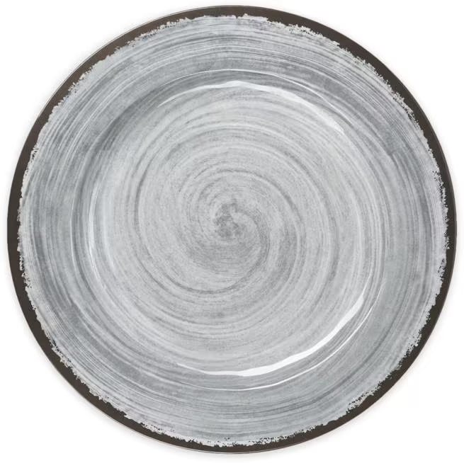 Serve meals with style using the 5400118 Smoke Melamine Dinner Plate. This 11 Inch break resistant plate features a rustic pottery inspired design, making it ideal for restaurants, catering, buffets, and home dining.