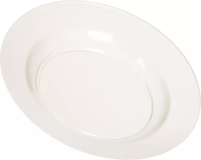 Serve meals in style with the 5400153 Sweet Cream Melamine Dinner Plate. This 11 Inch break resistant plate features a rustic pottery inspired design, making it ideal for restaurants, catering, buffets, outdoor dining, and home use.