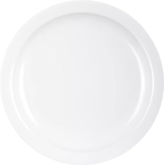 Serve sandwiches, desserts, and appetizers with the KL20102 White Melamine Sandwich Plate. This 7.25 Inch break resistant melamine plate is ideal for restaurants, cafeterias, catering services, and home dining.