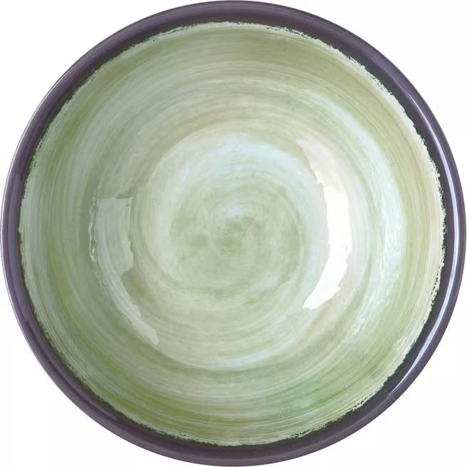 Serve soups, salads, and desserts with style using the 5400546 Jade Melamine Small Bowl. This 17 oz break resistant bowl features a rustic pottery inspired design, making it ideal for restaurants, catering, buffets, and home dining.