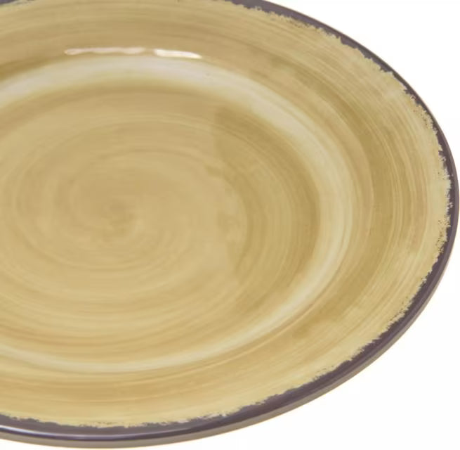 Serve bread, pastries, and desserts with style using the 5400713 Amber Melamine Bread and Butter Plate. This 7 Inch break resistant plate features a rustic pottery inspired design, making it ideal for restaurants, catering, buffets, and home dining.