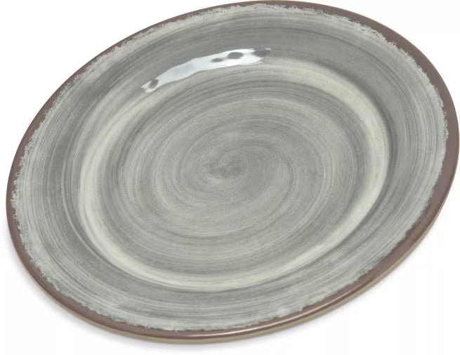 7 Inch Smoke Melamine Bread and Butter Plate with commercial grade, break resistant construction. Ideal for serving bread, pastries, desserts, and appetizers in restaurants, catering, and home dining.
