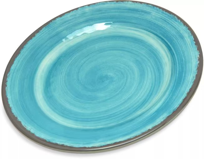 7 Inch Aqua Melamine Bread and Butter Plate with commercial grade, break resistant construction. Ideal for serving bread, pastries, desserts, and appetizers in restaurants, catering, and home dining.