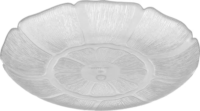 9 Inch Clear Polycarbonate Petal Mist Plate with break resistant construction. Ideal for salads, entrees, buffets, catering, restaurants, and home entertaining.