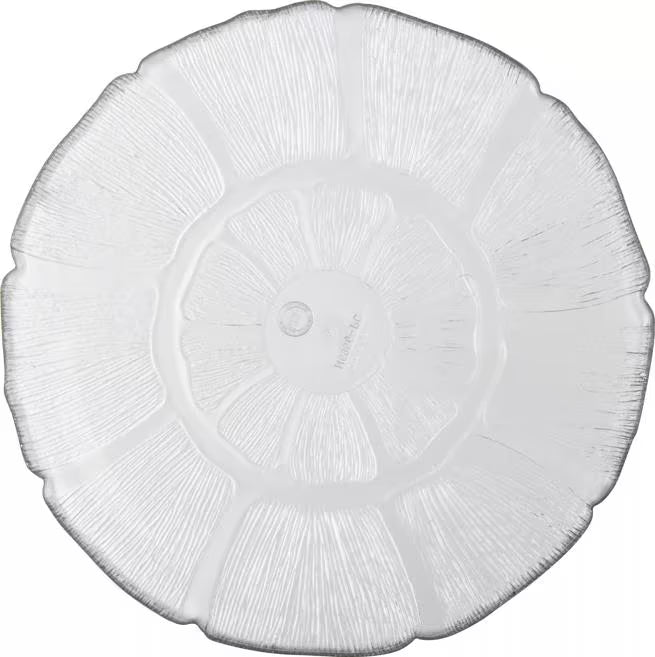 9 Inch Clear Polycarbonate Petal Mist Plate with break resistant construction. Ideal for salads, entrees, buffets, catering, restaurants, and home entertaining.