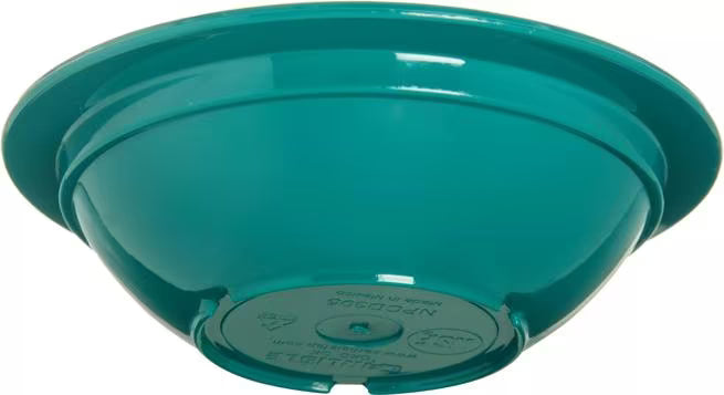 5 oz Teal Polycarbonate Rimmed Fruit Bowl with scratch resistant surface and break resistant construction. Ideal for fruit, desserts, snacks, restaurants, catering, and commercial foodservice.