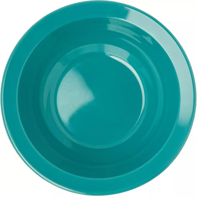 5 oz Teal Polycarbonate Rimmed Fruit Bowl with scratch resistant surface and break resistant construction. Ideal for fruit, desserts, snacks, restaurants, catering, and commercial foodservice.