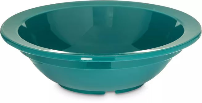 5 oz Teal Polycarbonate Rimmed Fruit Bowl with scratch resistant surface and break resistant construction. Ideal for fruit, desserts, snacks, restaurants, catering, and commercial foodservice.