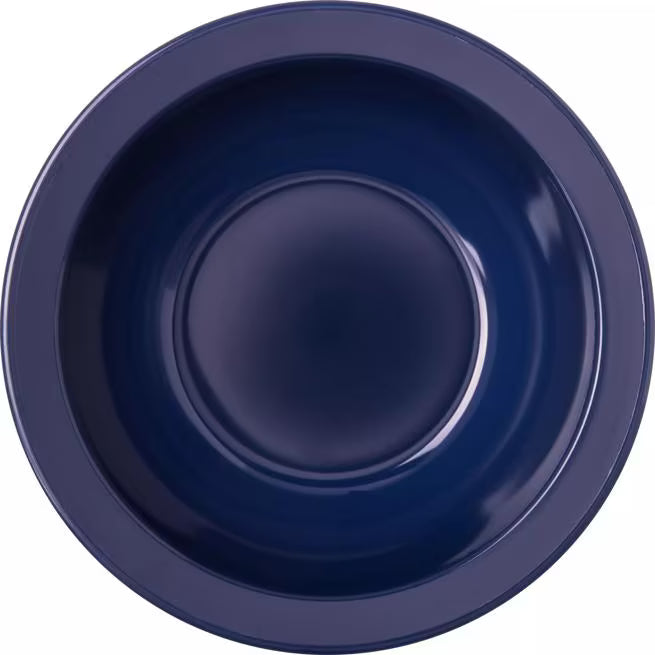 5 oz Dark Blue Polycarbonate Rimmed Fruit Bowl with scratch resistant surface and break resistant construction. Ideal for fruit, desserts, snacks, restaurants, catering, and commercial foodservice.