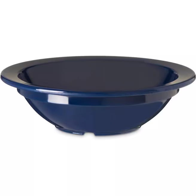 5 oz Dark Blue Polycarbonate Rimmed Fruit Bowl with scratch resistant surface and break resistant construction. Ideal for fruit, desserts, snacks, restaurants, catering, and commercial foodservice.
