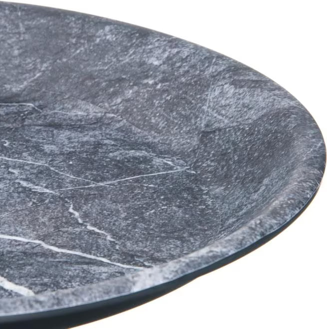 10 Inch Soapstone Ridge Melamine Coupe Plate with a premium matte finish and shatter resistant construction. Ideal for restaurants, cafes, catering, buffets, and modern table presentations.