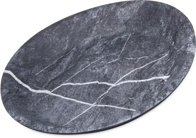 10 Inch Soapstone Ridge Melamine Coupe Plate with a premium matte finish and shatter resistant construction. Ideal for restaurants, cafes, catering, buffets, and modern table presentations.