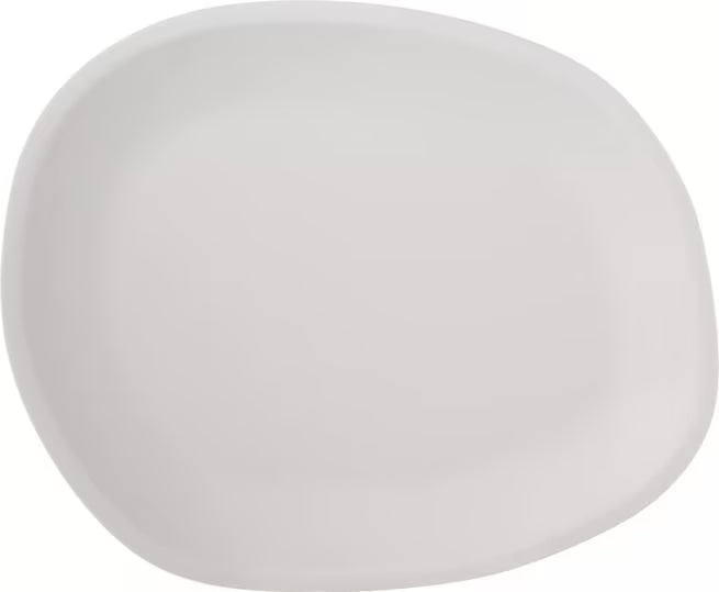 13 Inch Cement Ridge Melamine Oblong Platter with a premium matte finish and shatter resistant construction. Ideal for restaurants, cafes, catering, buffets, and elegant food presentations.