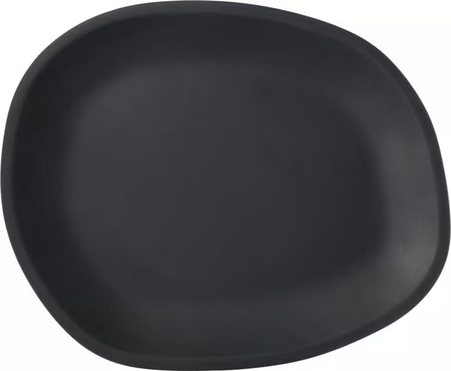 13 Inch Slate Ridge Melamine Oblong Platter with a premium matte finish and shatter resistant construction. Ideal for restaurants, cafes, catering, buffets, and elegant food presentations.