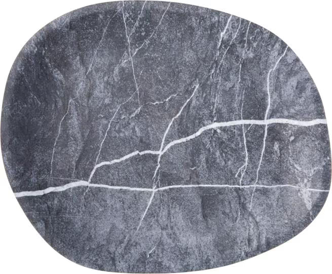 13 Inch Soapstone Ridge Melamine Oblong Platter with a premium matte finish and shatter resistant construction. Ideal for restaurants, cafes, catering, buffets, and elegant food presentations.