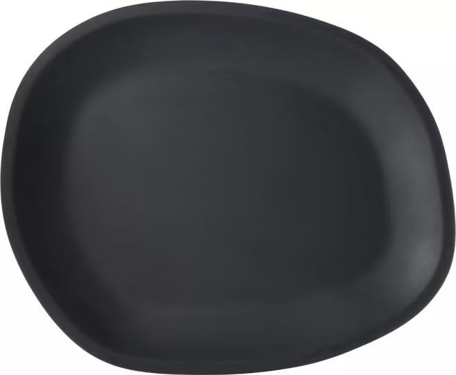 18 Inch Slate Ridge Melamine Oblong Platter with a premium matte finish and shatter resistant construction. Ideal for restaurants, catering, buffets, banquet service, and elegant food presentations.