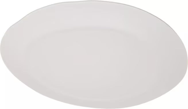 11 Inch Cement Ridge Melamine Rimless Plate with a premium matte finish and seamless rimless design. Commercial grade, shatter resistant dinnerware for restaurants, cafes, catering, and home dining.