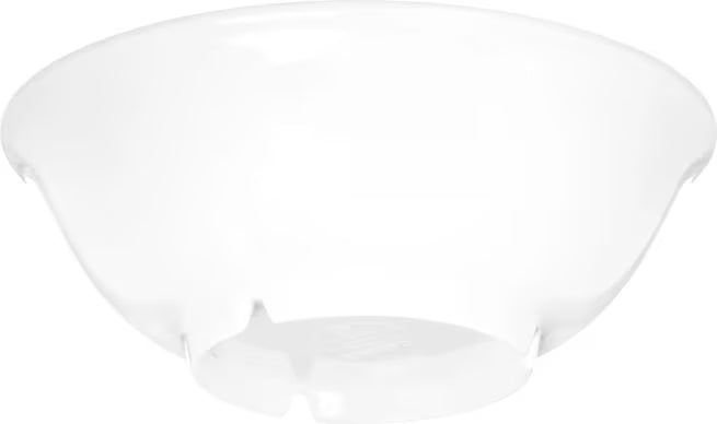24 oz White Melamine Footed Serving Bowl with commercial grade durability and temperature insulated construction. Stain resistant and chip resistant for restaurants, cafes, catering, buffets, and home dining.