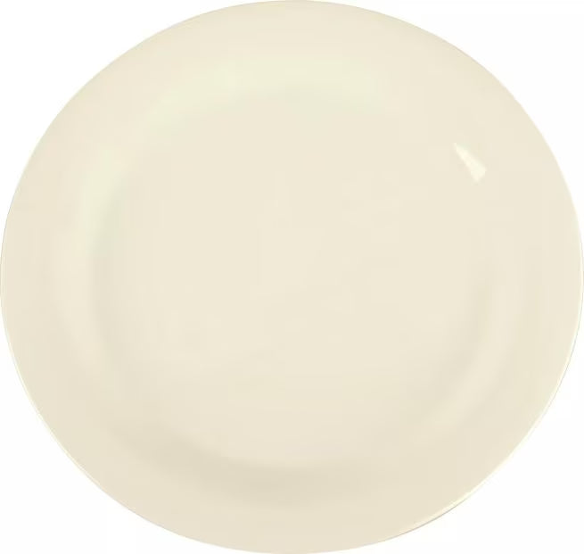 9 Inch White Sierrus Melamine Narrow Rim Dinner Plate with commercial grade durability shatter resistant construction and temperature insulated design. Ideal for restaurants cafes hospitals schools catering and home dining.