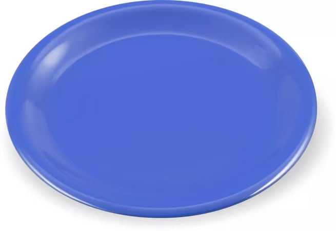 9 Inch Ocean Blue Sierrus Melamine Narrow Rim Dinner Plate with commercial grade durability shatter resistant construction and temperature insulated design. Ideal for restaurants cafes hospitals schools catering and home dining.