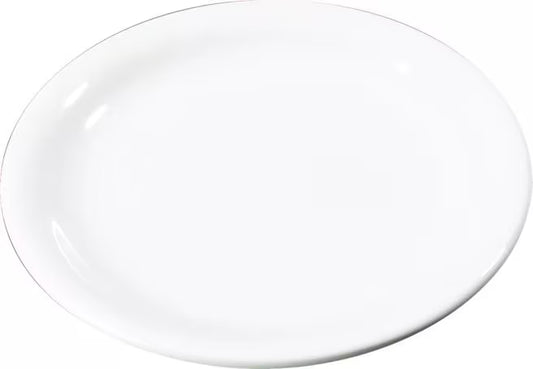 6.5 Inch White Sierrus Melamine Narrow Rim Pie Plate with commercial grade durability shatter resistant construction and temperature insulated design. Ideal for restaurants cafes bakeries catering and home dining.
