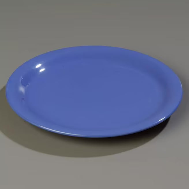 6.5 Inch Ocean Blue Sierrus Melamine Narrow Rim Pie Plate with commercial grade durability shatter resistant construction and temperature insulated design. Ideal for restaurants cafes bakeries catering and home dining.