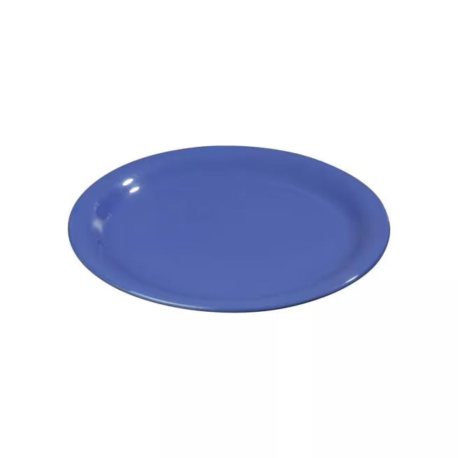 6.5 Inch Ocean Blue Sierrus Melamine Narrow Rim Pie Plate with commercial grade durability shatter resistant construction and temperature insulated design. Ideal for restaurants cafes bakeries catering and home dining.